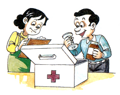 가정생활에서의 응급처치 이미지