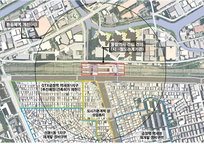 금정 환승센터 위치도 - 항공사진